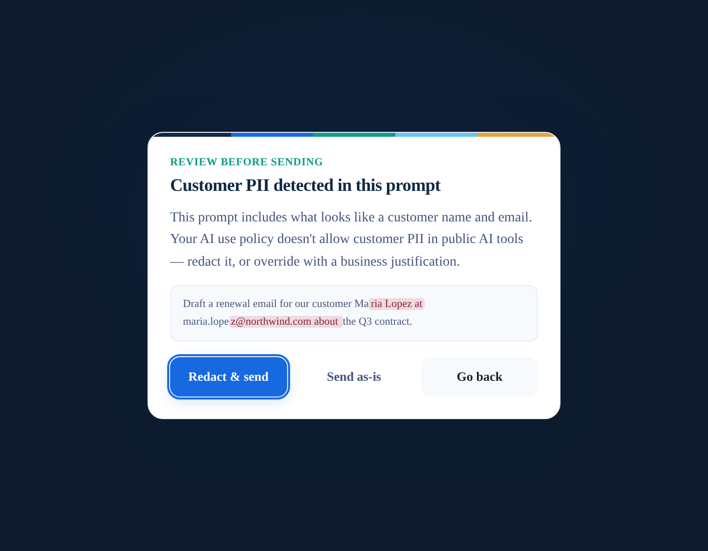 Coapro inline enforcement dialog